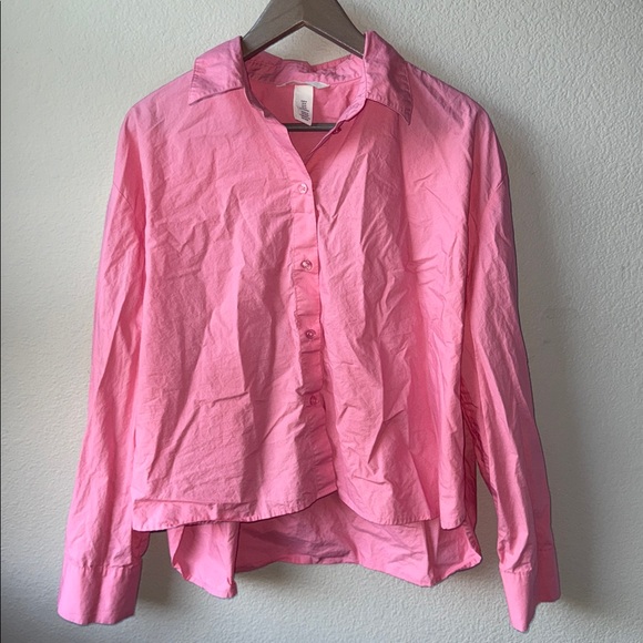 Cotton Pink Button-Up Shirt - Picture 1 of 3